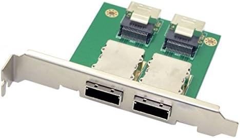 Cablecc יציאות כפולות Mini SAS SFF-8088 ל- SAS 36PIN SFF-8087 מתאם נקבה PCBA עם סוגר PCI