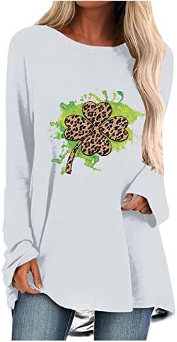LuckyVibes מסתיר חולצות בטן לנשים באביב אביב סנט פטריק טוניקה טוניקה ללבוש עם חותלות טיז מזדמן חולצות