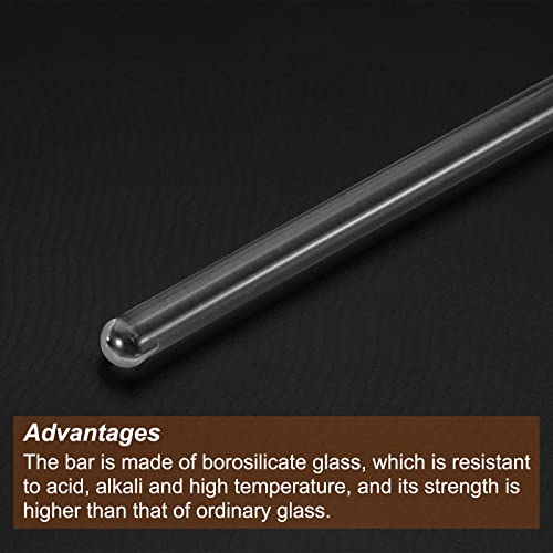 Meccanixity 3.3 מקל זכוכית בורוסיליקט 11.81 אינץ 'אורך 7 ממ כלים מוטות מוטות דיא