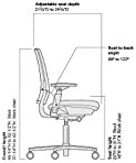 כיסא משרדי ארגונומי עם מתח גב מתכוונן וזרועות / מותני גמיש עם מושב הזזה / מסגרת שחורה ובד אפור באז 2