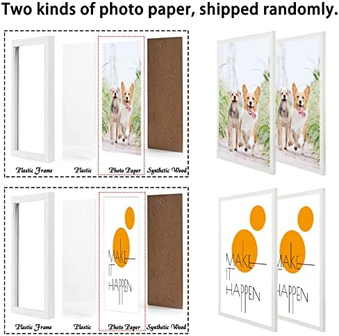 ICARIERY לבן 11x14 מסגרת תמונה סט של 2, מסגרות תמונה שקופות גבוהות עבור 11 x 14 Collage Collage