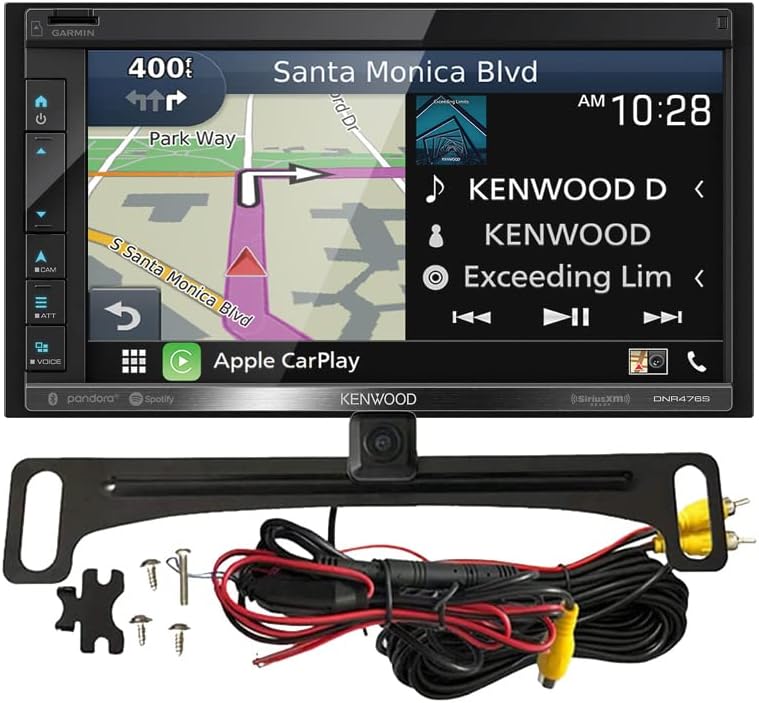 Kenwood DNR476S 2DIN מקלט ניווט דיגיטלי Carplay Android Auto idatalink maestro + voxx acam4 Wide