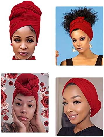 3 יחידות כורכת ראש לנשים שחורות טורבן כיסויי ראש נמתח אפריקאי שיער כורכת ג ' רזי ראש צעיף עניבת