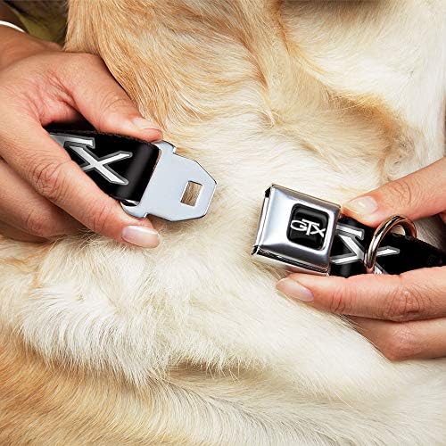 כלב צווארון חגורת בטיחות אבזם פלימות סמל שחור כסף לדעוך לבן 13 כדי 18 סנטימטרים 1.5 אינץ רחב