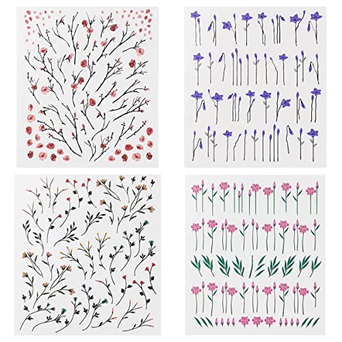 מחליף 6 גיליונות פרחי נייל אמנות מדבקות דביק צבעוני אביב פריחת פרחוני נייל מדבקות פרח עלים מדבקת קסם נייל עיצוב