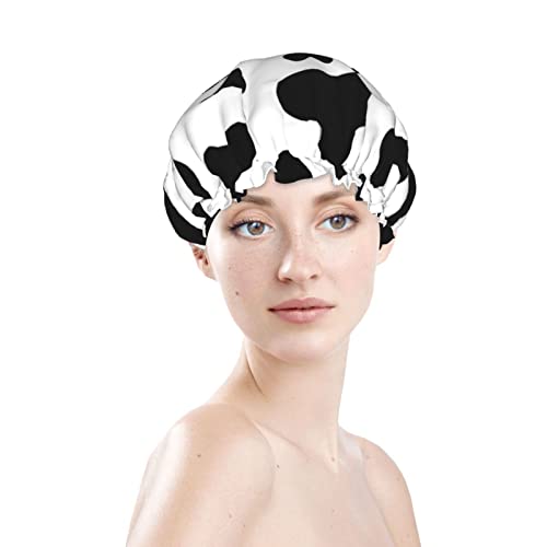 נשים לשימוש חוזר כובע שיער שולי שיער כתמי פרה הדפס שכבות כפול