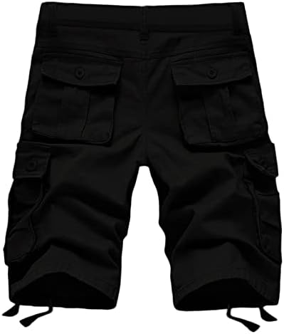 מכנסי מטען לגברים בתוספת גודל צבע מוצק רב-כיסים רגועים של מכנסי חוף מזדמנים נינוחים