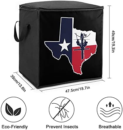 מתאר מדינת טקסס עם קו דגל קו אחסון גדול שקית אחסון מארגן קופסת רוכסן על גבי כרית בגדים שמיכת כריות