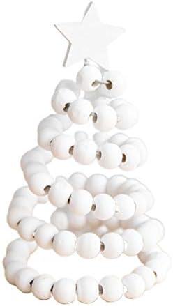 Doitool Tabletop עץ חג המולד מיני עץ חג המולד דגם עם כוכב Topper חרוזי עץ מלאכה Diy Diy צורה