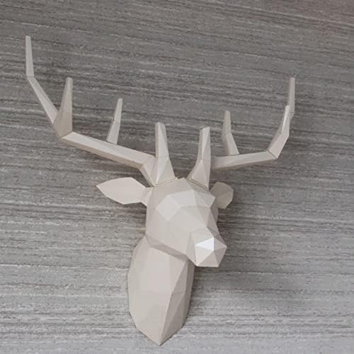 WLL-DP ראש צבי דגם נייר יצירתי דגם DIY קישוט קיר קיר קיר נייר גיאומטרי אמנות אוריגמי פאזל גביע נייר תלת מימד,