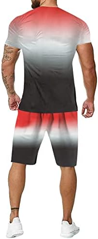 חליפות זיעה של 2 חלקים לקיץ לגברים חולצות טריקו עם שרוול קצר מזדמן ומכנסיים קצרים תלבושות ספורט
