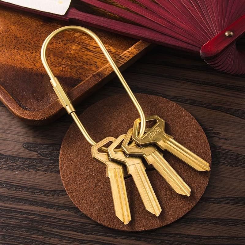 מחזיק מפתחות מנעול בורג פליז-מארגן מפתחות לרכב בסגנון פשוט, מחזיק פוב מפתח אוניברסלי לגברים נשים, זהב
