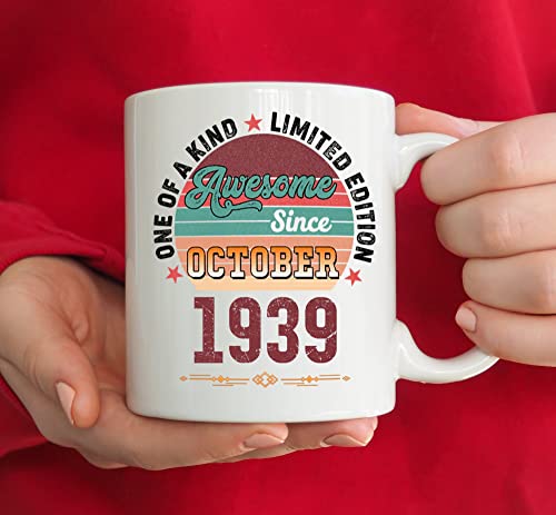 מדהים מאז אוקטובר 1939 מתנת יום הולדת מצחיקה ספל קפה מתנה - מתנה ליום הולדת 83 לגברים נשים חברים יום הולדת שמח