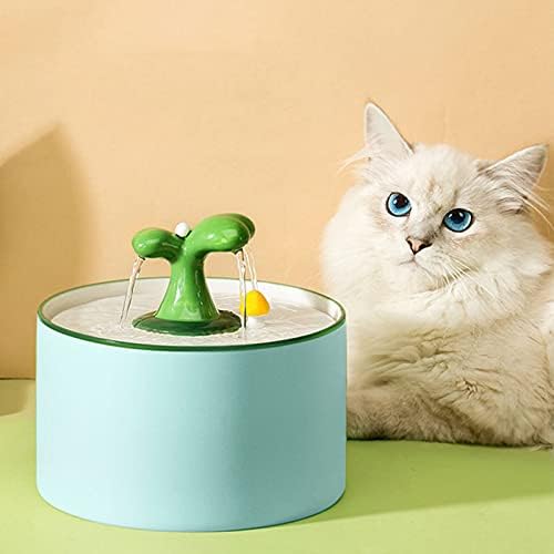 מזרקת מים לחתולים, מזרקת שתייה קרמית אוטומטית לחיות מחמד, קלה לניקוי, קיבולת מים של 1.5 ליטר, כחול