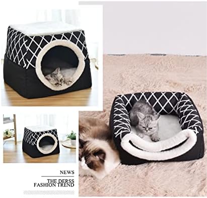 עצמי התחממות חתול מיטת מיטת מערת סגור כלב חתול בית-מחצלת כרית מיטת בית 2 עבור גור חתול מחמד