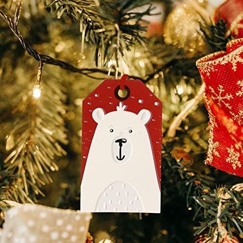 Nuobesty חג המולד קראפט נייר תגיות מתנה עם חוט חוט כרטיסי מתנה חגיגיים חג המולד עץ עץ דקור 10 עיצובים לחג המולד