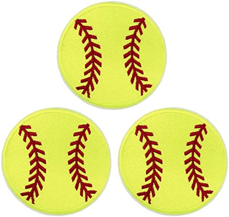 כדור ספורט בייסבול חמוד-טלאי ברזל רקום על טלאים 3 חלקים סט