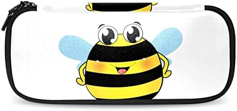בית ספר מתנשא חמוד עיפרון דבורים מחייך נרתיק עט צבעוני נערות ניידות בנות קוסמטיקה שקית קוסמטיקה מארגן 7.5x3x1.5in