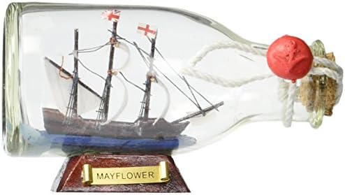 המפטון ימי ימי ספינת מיילפר בבקבוק זכוכית, 5 חום