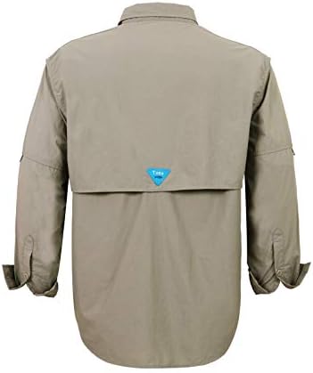 כפתור דיג לגברים של טונה למטה UPF 50+ הגנה מפני השמש טיולים אטומים למים חולצות שרוול ארוך