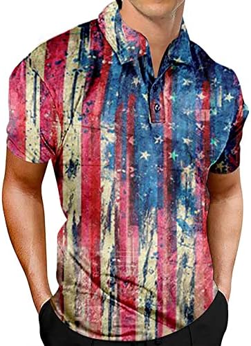 חולצות טריקו לגברים בקיץ הביצועים הפטריוטיים של גברים יום עצמאות דגל אמריקאי דגל קלאסי מתאים לחולצות T מזדמנים