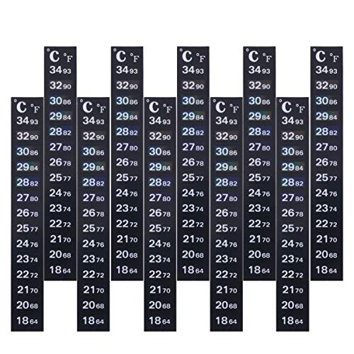 מדבקות Cabilock Celsius 10 יחידות מדבקת אקווריום טמפרטורה קריאה מהירה מדידת מדבקות טמפרטורת DIY מד שחור (18