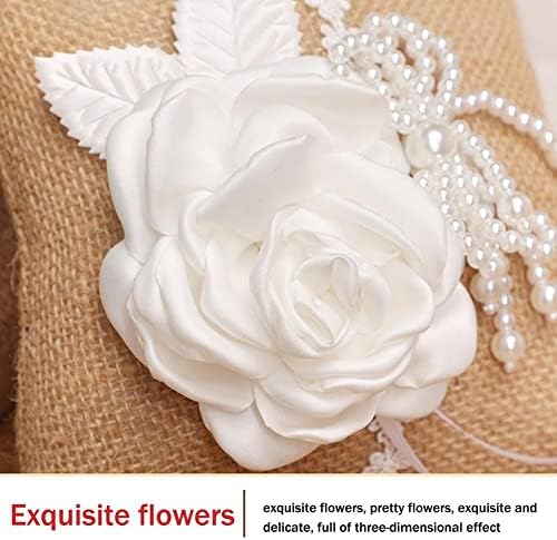חתונה טקס טבעת כרית פרח סל פשתן בציר פנינת פרח סל אחסון לילדה מסיבת חתונה אספקת