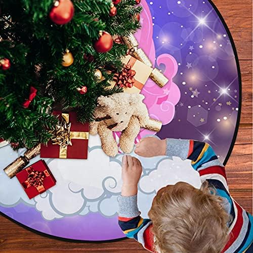 Visesunny Unicorn Head עם דיוקן רעמה ורוד על רשת קשת מחצלת עץ חג המולד לקישוטים למסיבות חג חווה