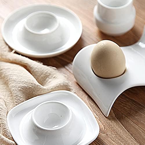 8 יחידות הגשת שולחן ביצת קרמיקה מתלה דוכן כוס בראנץ ' מעשי מחזיקי קשה בית ארוחת בוקר כוסות לבן מגש קישוט ביצים