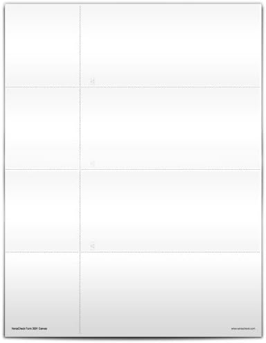 צ 'קים מאובטחים - 750 צ' קים ריקים של ארנק עסקי או אישי-בד לבן - טופס 250 גיליונות 3001-3 לגיליון