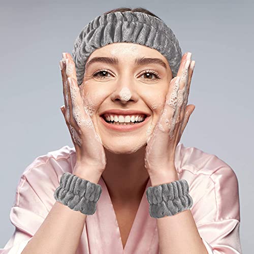 בולינגנה 3 יחידות ספא סרט יד רצועת כביסה סט עבור כביסה פנים, פלאפי לטיפוח העור אלסטי סרטי שיער