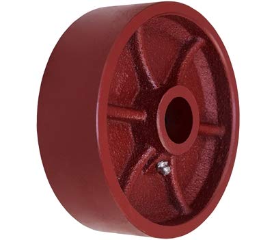 וינטג 'תעשייתי 6 x 2 גלגל פלדה רקיע אדום - קיבולת של 2000 פאונד - CasterHQ