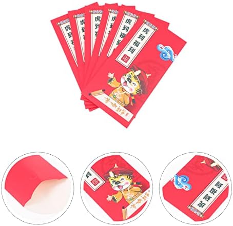 6 יחידות אדום מעטפות מתנה לשנה חדשה מעטפות הסיני חדש שנה אביב פסטיבל קריקטורה נמר אדום מנות הסיני