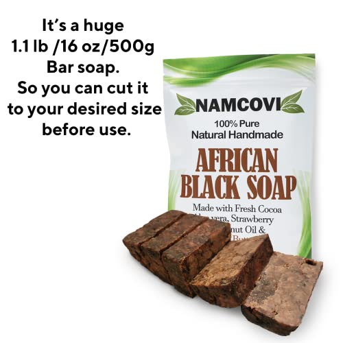 נמקובי סבון שחור אפריקאי - סבון שחור אפריקאי גולמי במשקל 1.1 ק ג / 17.6 עוז בר סבון אפריקאי שחור -