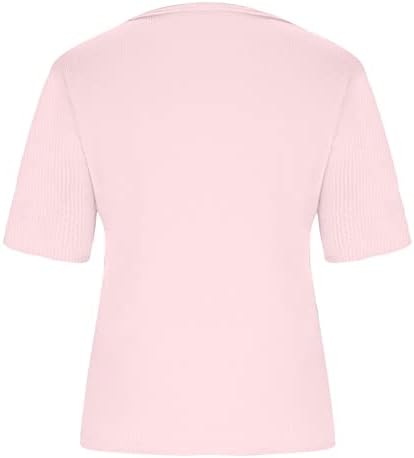 אמיקאדום שרוול קצר חולצות לנשים סתיו קיץ v צוואר רופף טרקלין רגיל צמרות רגילות טיז בנות 2023 בגדים