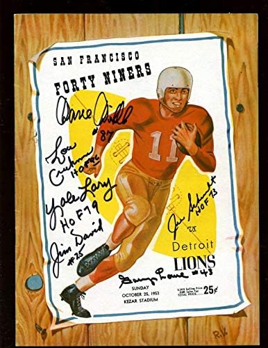 10-25 1953 תוכנית NFL דטרויט אריות בסן פרנסיסקו 49'ers 6 חתימות אקס - תוכניות NFL