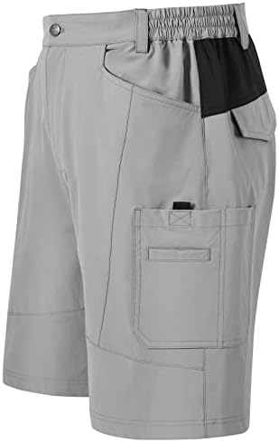 מכנסי מטען יבש מהיר של Rdruko, טיולים קלים לטיולי דיג חיצוניים מכנסיים קצרים בקיץ עם 6 כיסים