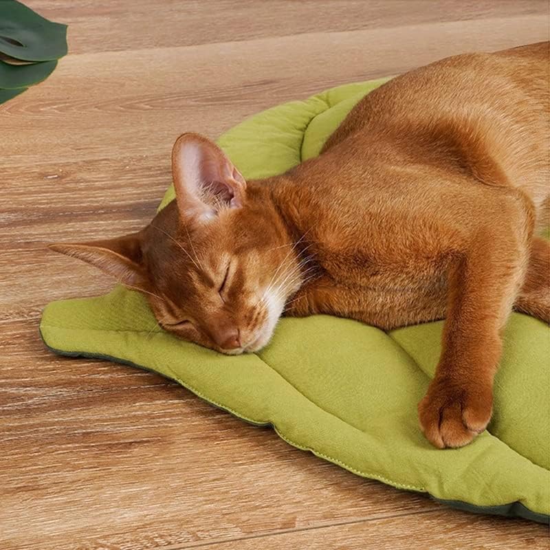 SCDZS מיטת חתול מחצלת עלה צורה מחצלת מיטת כלב רכה מכונת ארגז רכה מכונה מזרן רחיצה בינוני קטן