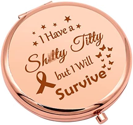 שד מודעות לסרטן מתנה ורוד סרט עידוד מתנות קומפקטי איפור מראה שד סרטן הישרדות מתנה עבור בנות מתקפל איפור