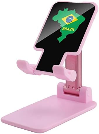 דגל מפת ברזיל טלפון סלולרי עמד על מחזיק טבליות מתקפל אביזרי שולחן עבודה מתכווננים לעריסה לשולחן העבודה