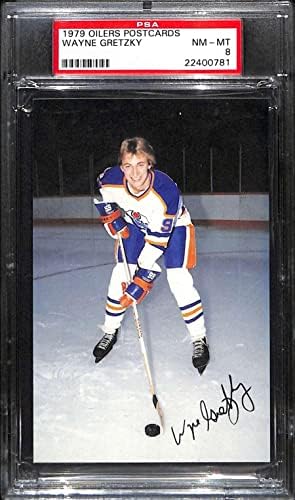 9 גיליון צוות וויין גרצקי - 1979 Edmonton Oilers גלויות כרטיסי הוקי מדורגים PSA 8 - כרטיסי הוקי לא חתומים