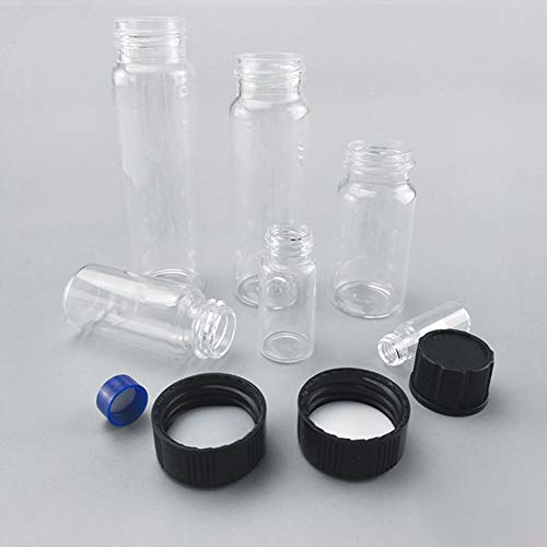 אדמאס-בטא 100 יחידות בקבוקון מדגם זכוכית עם מכסה בורג, בקבוק מדגם 2 מיליליטר, שקוף, קוטר חיצוני בגובה