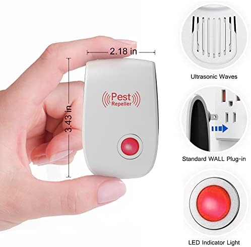 Zeropest Ultrasonic Pest Repeller, דוחפי חרקים קוליים מקורה לעכברים, תוספות אלקטרוניות דוחה