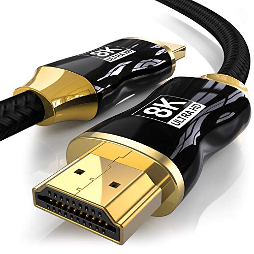 Niubb 8K HDMI כבל 10 ft, 2.1 כבל HDMI 10 רגל תומך ב -48 ג'יגה -סיביות 8K@60Hz, 4K@120Hz HDR,
