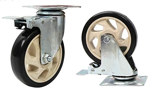 שילוב Accduer גלגלים כבדים גלגלים קיקים קיקים תעשייתיים פו גלגלים עם בלם, 300 קג, מסגרות אבץ פלדה, מסבים