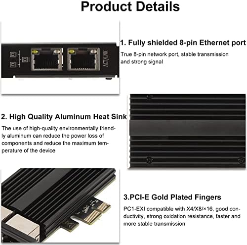 כרטיס רשת PCIE Gowenic, 10/100/1000 מגהביט לשנייה Gigabit Ethernet PCI אקספרס כרטיס רשת PCIE מתאם רשת 2.5
