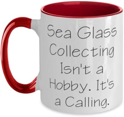 מתנות איסוף זכוכית ים מבריקה, איסוף זכוכית ים אינו תחביב. זה, יום הולדת מפואר שני טון 11oz מתנות לספל
