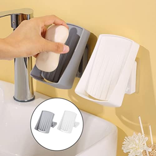 מגשי פלסטיק doitool מחזיק תבשיל סבון למקלחת: 2 יחידות קיר סבון רכוב מחזיק סבון שומר סבון אגרוף- סבון חינם