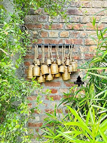פרה פליז פליז פרה תלויה בפעמון שלם של 15 פעמונים עם קולב קיר קולב ענק בעבודת יד הרמוניה פעמון כפרי