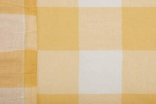 מדיסון בדוק מארזי כריות בגודל קינג צהוב, סט של 2, 21 x 37, באפלו בדוק מבטא מצעי צהוב ושנהב עם סגנון